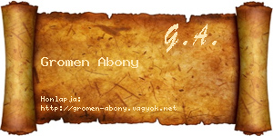 Gromen Abony névjegykártya